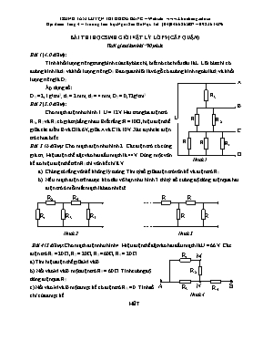 Đề thi học sinh giỏi cấp quận Vật lí lớp 9